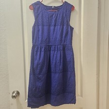 J. Crew J CREW purple eyelet mini purple sleeveless dress women's size 8