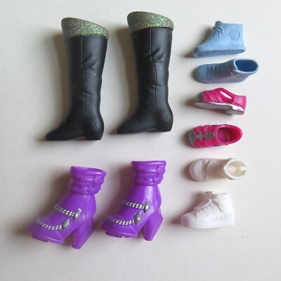 5 Pair Mixed Brand Doll Shoes Collectible Foot Wear Vintage Barbie and More