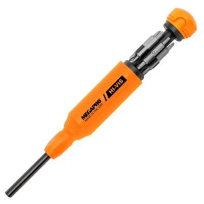 Megapro Hi Vis Original Multi Bit Screwdriver 15 in 1 High Visibility Orange USA