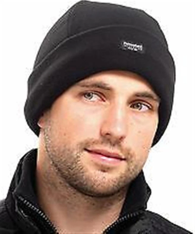 3M Thinsulate Black Polar Fleece Beanie Thermal Lined Warm Winter Cap Hat Ski			 - Image 4 of 4