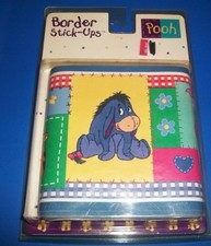Priss Prints WINNIE THE POOH BORDER STICK-UPS ROOM DECOR REUSABLE RETIRED