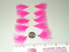 10 NON-LEAD HAND TIED MARABOU JIGS TROUT STEELHEAD CRAPPIE 1/100 oz PINK