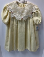 Vtg NWT Yellow Classic Girls Spring / Easter Dress Size 4 Made In USA Free Ship