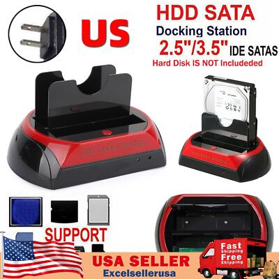 ALL in One HDD Docking/Dock Station HD Dual Bay USB to SATA IDE 2.5'' 3.5'' UE