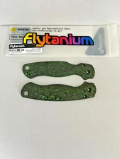 Flytanium Carbon Fiber  Scales Jungle Wear Lotus - Spyderco Paramilitary 2 - PM2