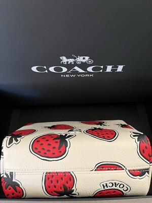 COACH Strawberry Essential Cosmetic Pouch CT893 Color: Strawberry