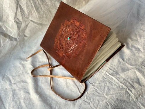 6X9 inches large leather Journal Lucky notebook embossed with blank Paper book - Picture 8 of 9