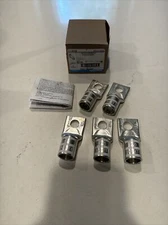 5 New Thomas & Betts 58168 One Hole Copper Lug 1/2” Bolt Standard Barrel