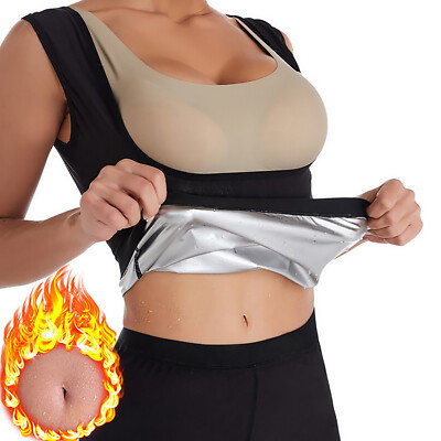 Women Sweat Vest Waist Trainer Sauna Shirt Tank Top Weight Loss Body Shaper