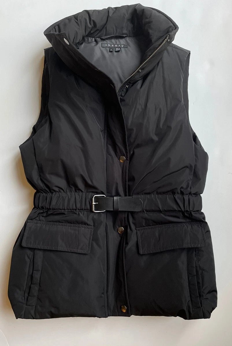 Theory Vest Black Belted Down Filled Size Small LQQK see details