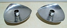 2 Modernist Denmark Danish Small Taper Candle Holders 18/8 Stainless Steel