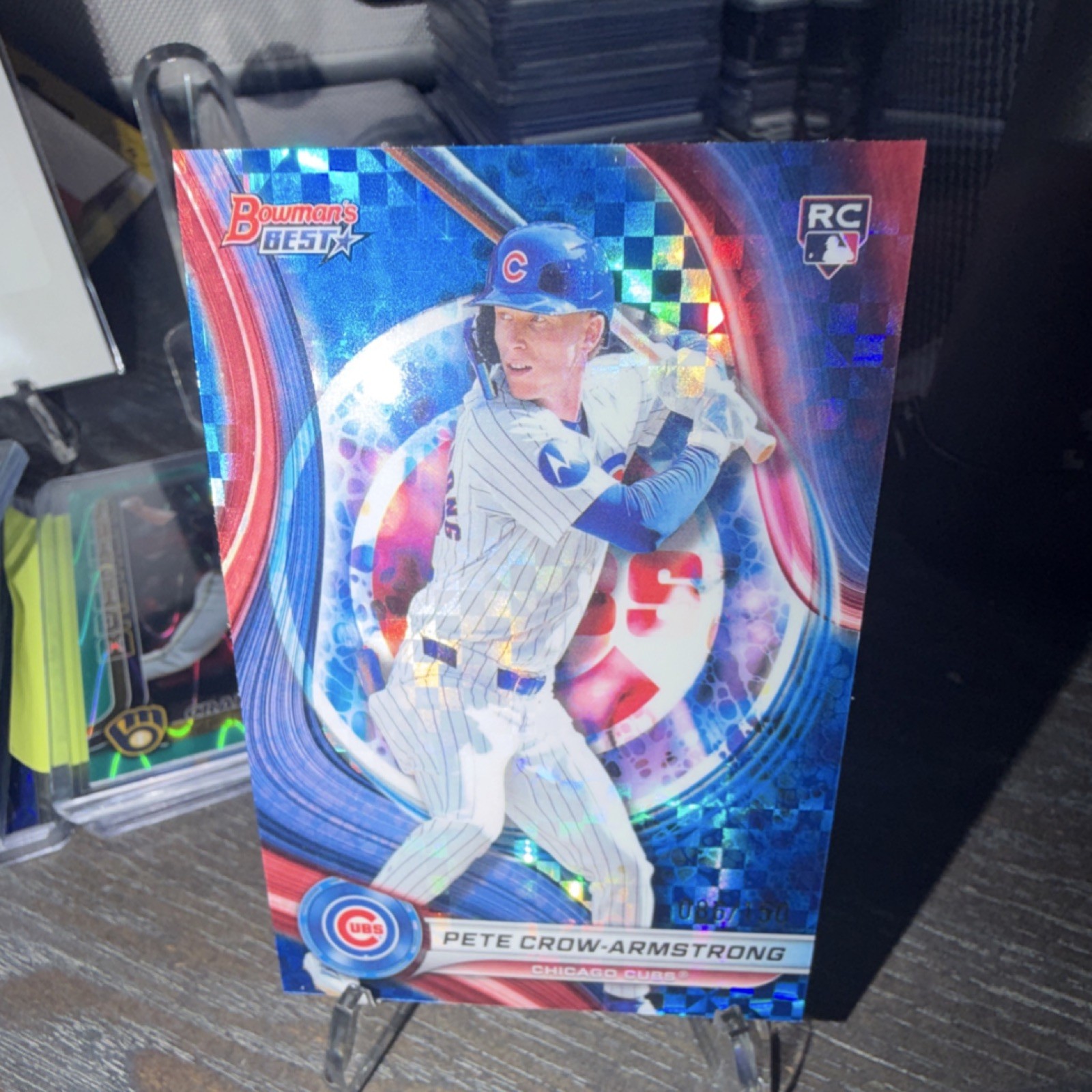 2024 Bowman's Best Pete Crow-Armstrong Blue X-Fractor /150 RC Cubs #17