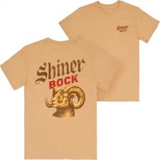 Shiner Bock Bottle Label Orange Colorway Front and Back Print T-Shirt Orange