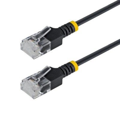 StarTech N6APATUTP34BKS-5FT 5ft Black Ultra Slim CAT6a Ethernet Cable, Snagless