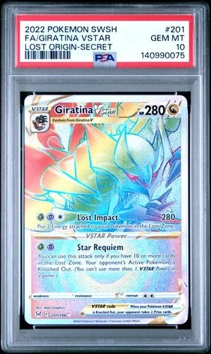 PSA 10 GEM MINT Giratina VSTAR Lost Origin Secret Full Art Holo Pokemon 201/196