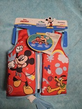 NEW Disney Junior Mickey Mouse Fabric Swim Vest Life Jacket S/M up to 40 lbs Max