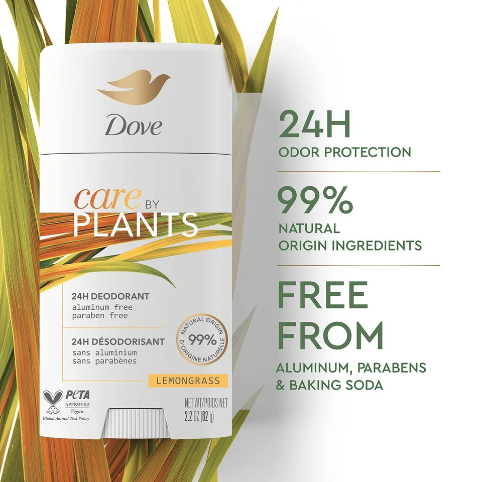 Dove Care By Plants Lemongrass Deodorant Aluminum Free 3 Pack 24 Hour Protection - Image 4 of 4