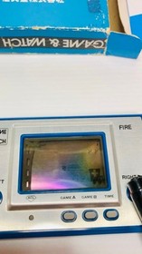 Nintendo Game & Watch Silver Series Fire RC-04 1980 w/ Box [Polarizing Replaced]