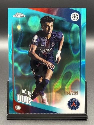 Desire Doue Teal Lava /299 PSG 2025-26 Topps Chrome Uefa Club Competitions