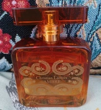 Avon CHRISTIAN LACROIX Men's AMBRE Spicy Warm Woody EDT Spray Cologne 75ml Used