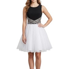 Blondie Nites Backless Beaded Mini Prom Fairy Whimsigoth Dress Juniors Size 3