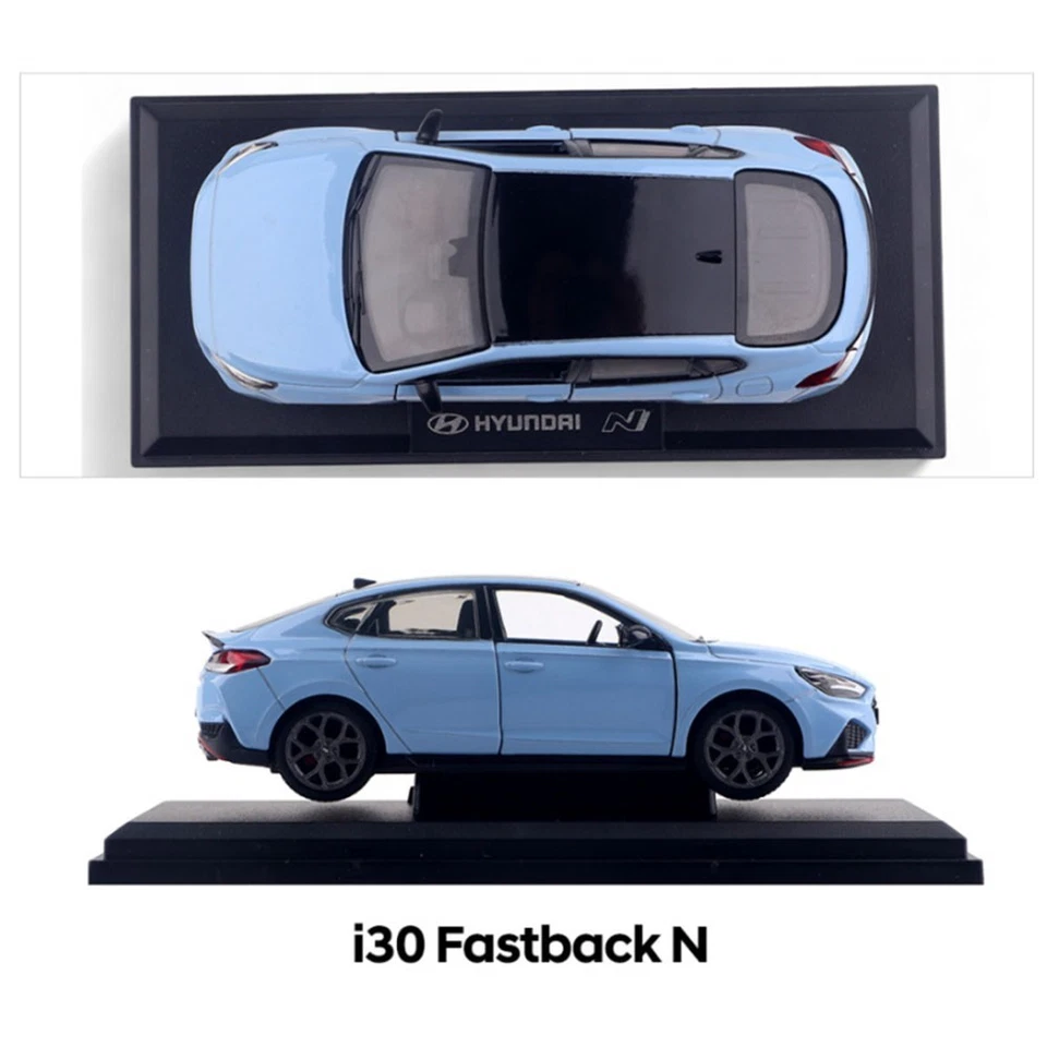 Hyundai i30 Fastback N 1:38 Diecast Modelo Coche Azul Pull Back Juguete con Base Foto 4 de 4