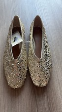 Women  s Sammie Shoes with Memory Foam Insole - A New Day Champagne size 8,5