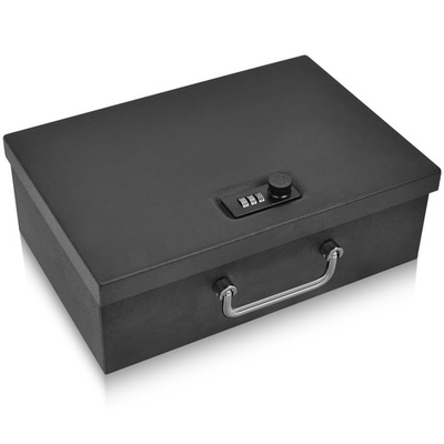 #ad TOTOY Portable Fireproof Document Box with 3 digit 0.26 Cubic Feet Black $81.24