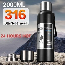 316 Stainless Steel Thermos Bottle 24hours hot Outdoor &Hiking 0.6-2L