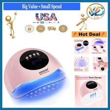 Pink UV LED Nail Lamp 4 Timer Settings Auto Sensor Professional Dryer