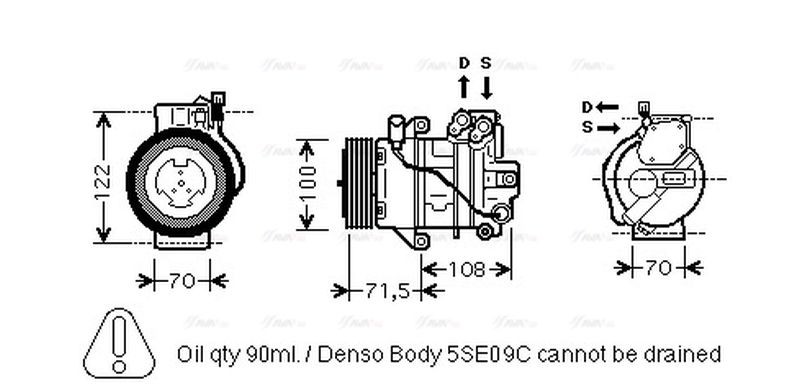 AVA Aircon Compressor MCK008 for SMART FORFOUR (2004) 1.1  etc