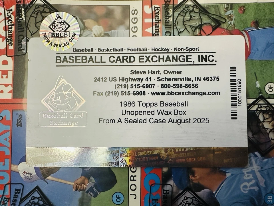 1986 Topps Baseball Wax Box BBCE FASC From a Sealed Case, Authenticated Aug 2025 - Image 2 of 2