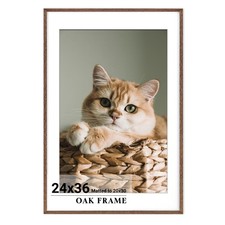 Heimlove 24x36 Picture Frame Solid Wooden Walnut Color for 20x30 Photo