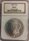 1881 s morgan silver dollar ngc ms63
