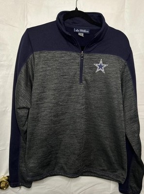 Dallas Cowboy Pull Over Zipper Collar Grey Navy Size Men s Small