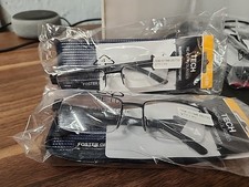 2 pair Foster Grant Reader's Choice Men Tech Reading Glasses With Case 2.00 A2