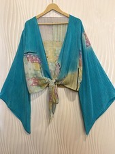 Seide Wickel Top Krawatte Bluse Boho Crop Tops Mädchen Frau Kleidung...