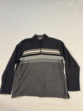Eddie Bauer Men's 1/4 Zip Mock Neck Wool Blend Gray Sweater Size X-Large