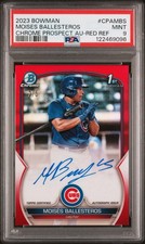 Moises Ballesteros 2023 Bowman Chrome Prospect Auto Red Refractor /5 - PSA 9 