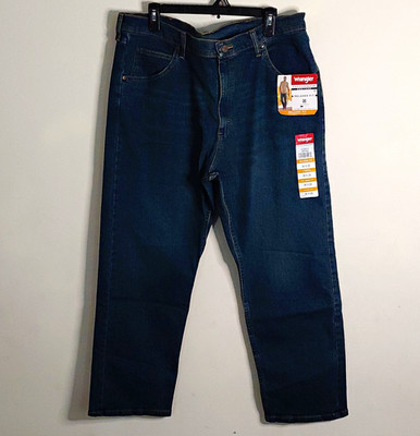 Wrangler Men's Relaxed Fit Straight Leg Dark Wash Blue Denim Jeans NWT