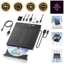 7-in-1 External Blu-Ray Drive with 100G Support  3D Playback  USB 3.0