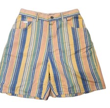 Vintage Multicolor Lee Pinstripe High Waisted Western/Retro/90s Mom Jean Shorts