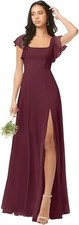 NWT Size 6 - Scarlet Square Neck Chiffon Formal Bridesmaids Dress Empire Waist