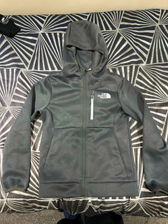 The North Face Boys Grey Full Zip Hooded Hoodie Long Sleeve Logo