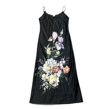 Express Satin Floral Lace Trimmed Midi Slip Dress Size S