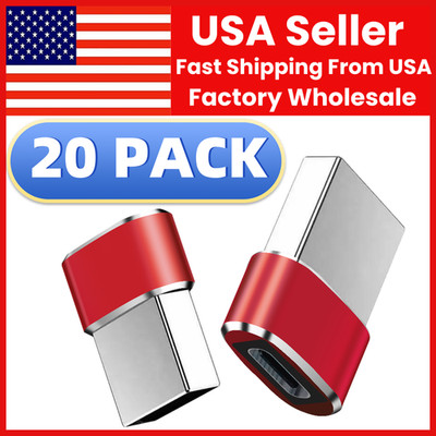 20PCS USB C 3.1 Type C Female to USB Type A Male Port Converter Adapter RED