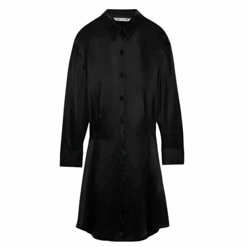 Zara Satin Button Down Dress NWT size M  thumbnail 2