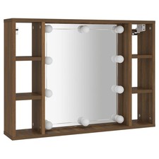 Mirror Cabinet with LED Washroom Storage Cabinet Bathroom Vanity Unit vidaXL