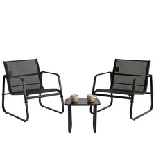 3 Piece Patio Furniture Set  Outdoor Patio Furniture Set with Table and Chairs...