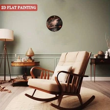 2D Flat,1pc Vintage Halloween Witch Aluminum Wall Art - 8x8 Inch Round Metal Sig